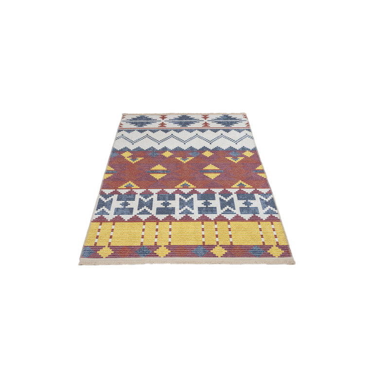 Lofy Breda Blue Ethnic Polyester Digital Print Area Rug Etnik Wayfair